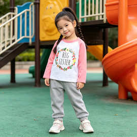 Kids Tales外贸童装女童长袖T恤彩色花圈印花秋款儿童上衣打底衫