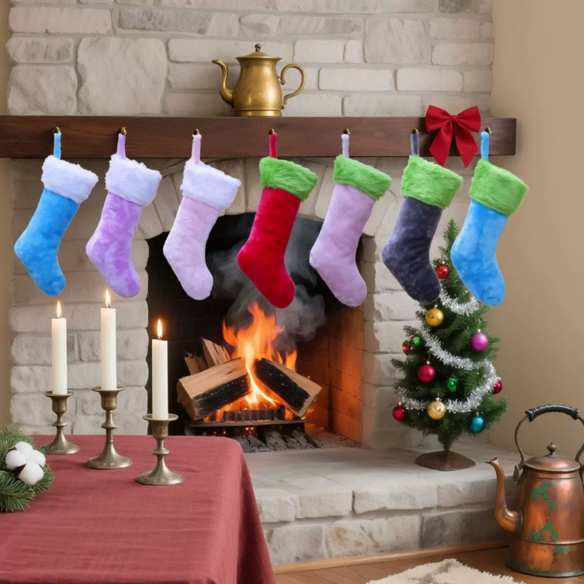 2025现货新款圣诞装饰品圣诞袜礼物袋圣诞老人圣诞袜圣诞摆件麋鹿