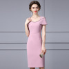 Elegant temperament， slim fitting texture， nail diamond dress skirt