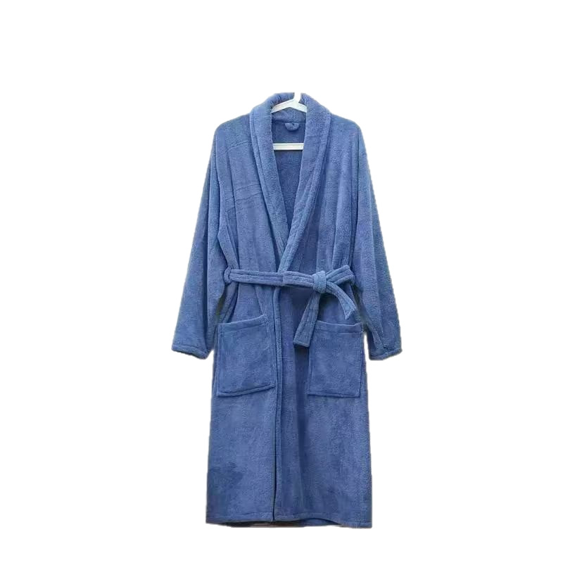 Bata de Baño de Terciopelo Coral Térmica de Largo Medio para el Hogar en Invierno image 6