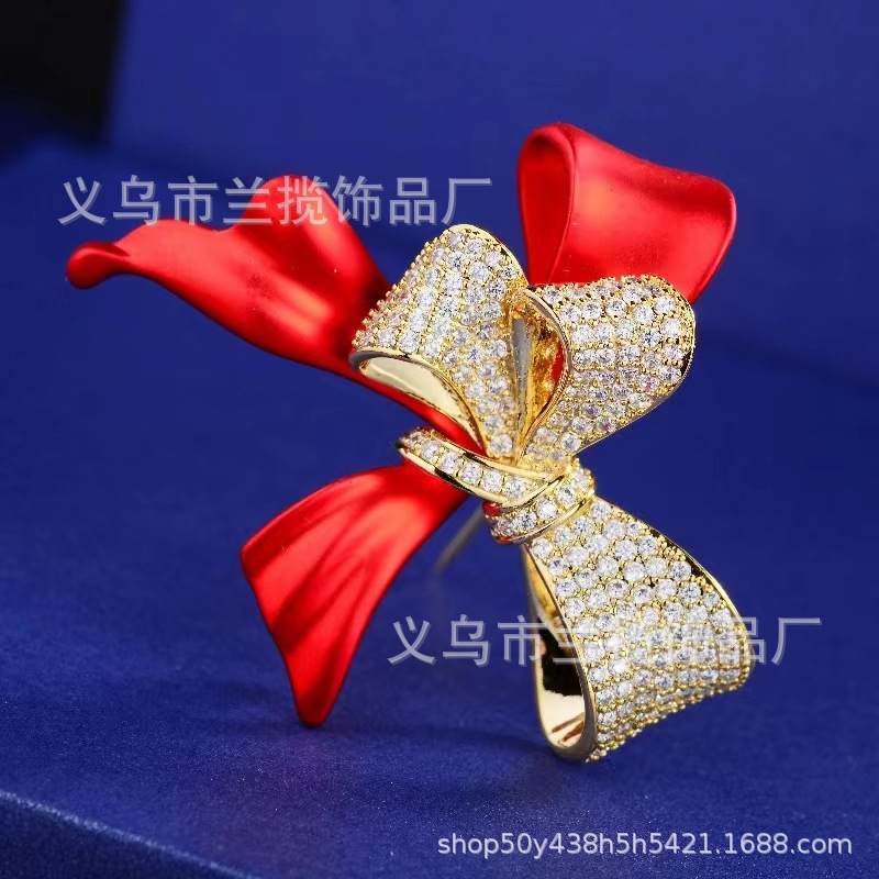 (2개) 레드 더블 레이어 RHINESTONE BROOCH 여성용 재킷 세트 코트 CORSAGE 고정 핀 옷 올 매치 브로치 쥬얼리