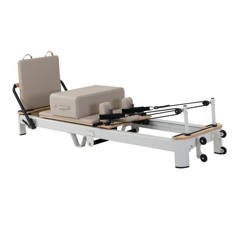 Cama plegable de aleación de aluminio pequeña cama blanca Pilates gran instrumento cama central de alta gama cama central plegable comercial de Pilates