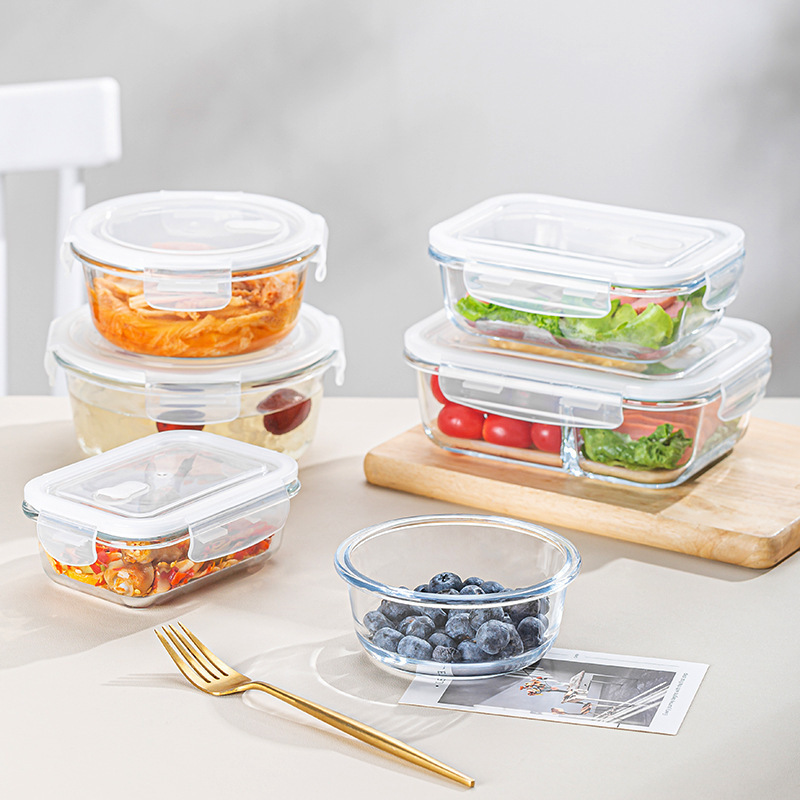 A generation of wholesale fresh-keeping bowl microwave heating high borosilicate glass silicone sealed fruit fresh-keeping lunch box A generation of wholesale fresh-keeping bowl microwave heating high borosilicate glass silicone sealed fruit fresh-keeping lunch box