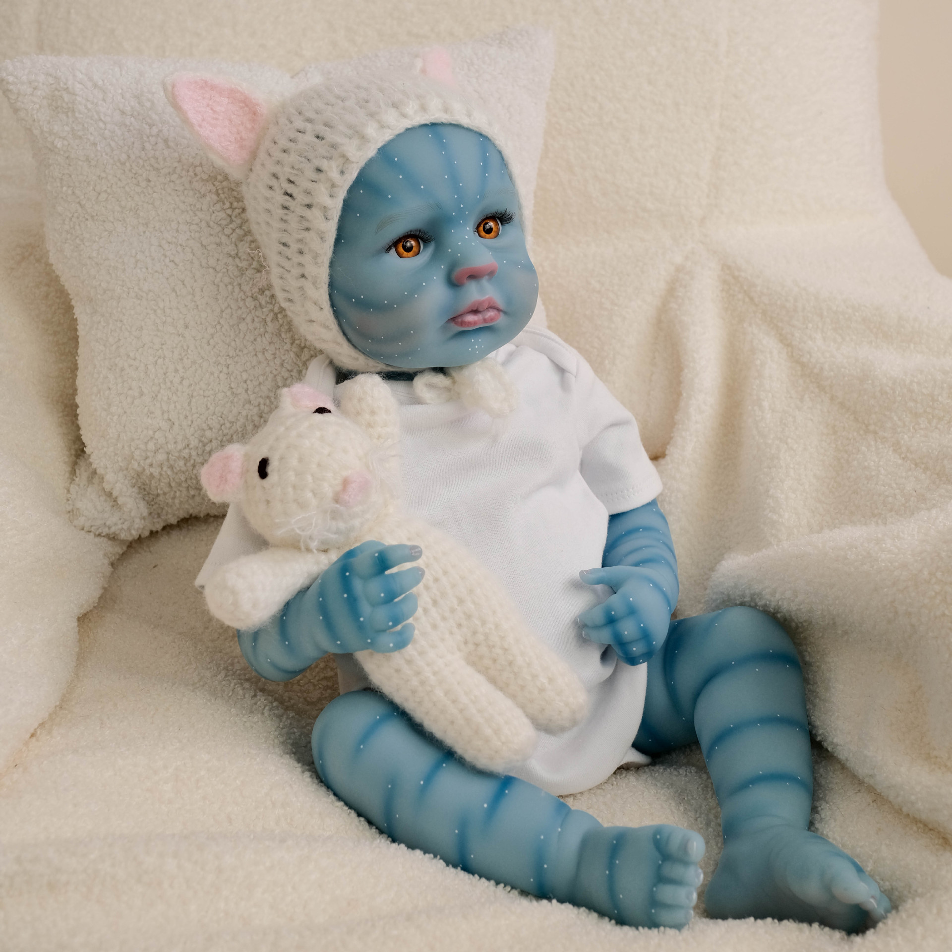 Muñeca de simulación de muñeca de simulación de manga corta LouLou awake avatar de manga corta de 19 pulgadas