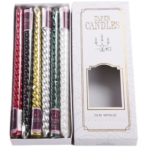 High-quality electroplated colorful European-style threaded long-pole candles for Christmas, wedding, birthday and Chinese Valentine's Day romantic taste