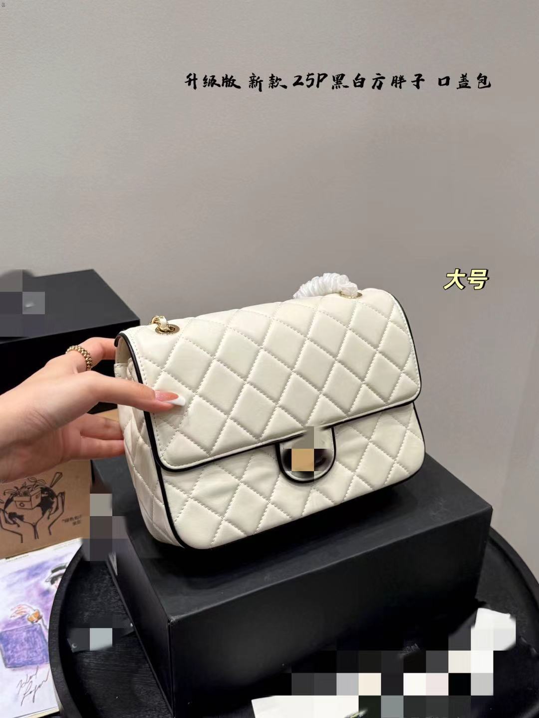 Genuine Leather Quilted Chain Bag for Women, 2025 New Versatile -Style Small Square Bag, Women's Shoulder Crossbody Bag