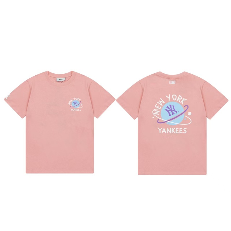 クロスボーダーMLB新ロゴ刺繍ファッション半袖フルプリントルーズTシャツ男性と女性用、ドロップシッピング|undefined