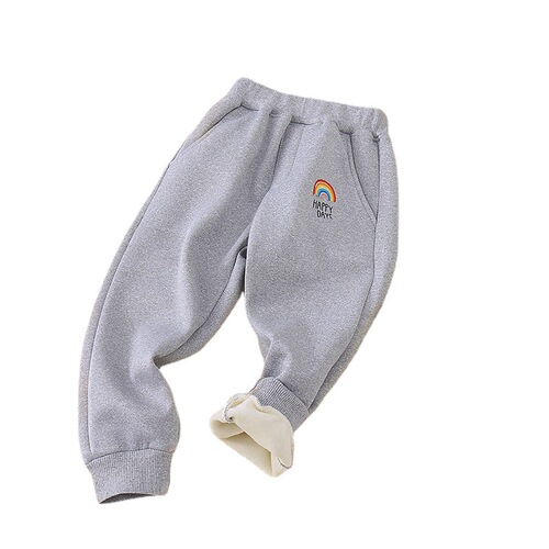 Boys' and Girls' Fleece Lined Pants Winter Casual Sports Trousers for Children, Medium to Large Size, 2024 New Arrival, Thickened