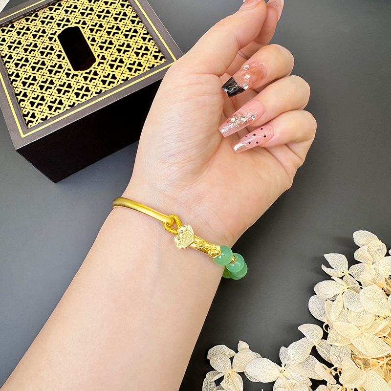 Vietnam Sha Jin Guochao Ruyi viento chino pulsera pulsera de jade mujer lujoso ligero joyas auspiciosas joyas al por mayor