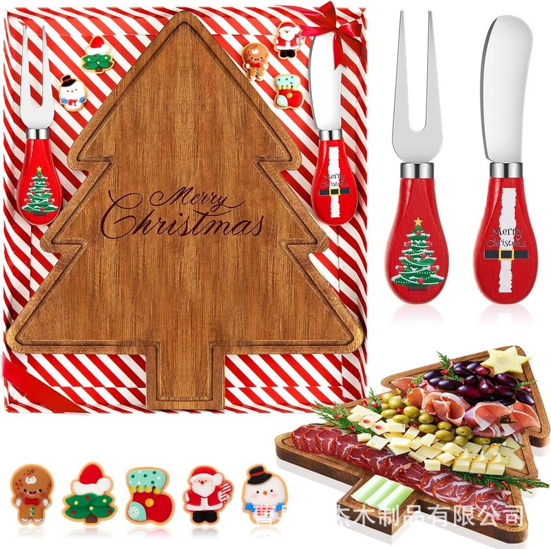 クリスマストレイホームチーズチーズまな板クリスマスツリー装飾雰囲気ディナープレート木製デザートディッシュプレート|undefined