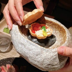 石头碗创意陶瓷餐具三文鱼小份刺身资造碗寿司鱼刺烤肉盘子冷菜碗
