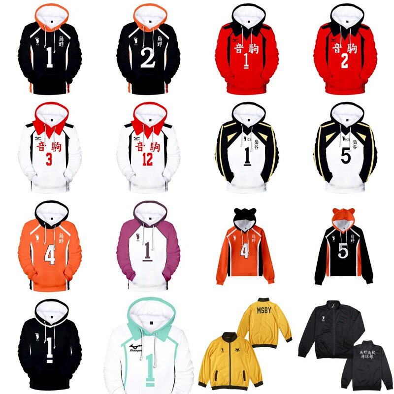 Volleyball Junior Sweater Coat Style Daily Xiangyang 3D Printed Hoodie Sweater cosplay Animation Surrounding