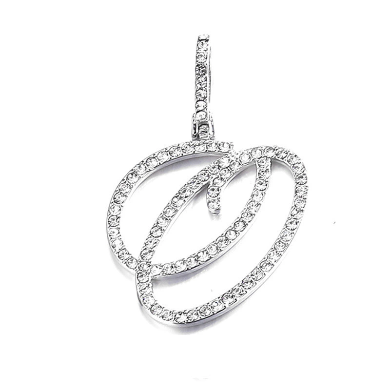 Подвес-цепочка из медной основы с позолотой 18K и цирконами, цепочка 45+5 см, подвеска 5 см