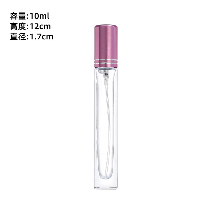 Wholesale 10ml viajes portátiles botellas de perfume de vidrio mini prensar botellas de spray de niebla delgada botellas de muestra pequeñas