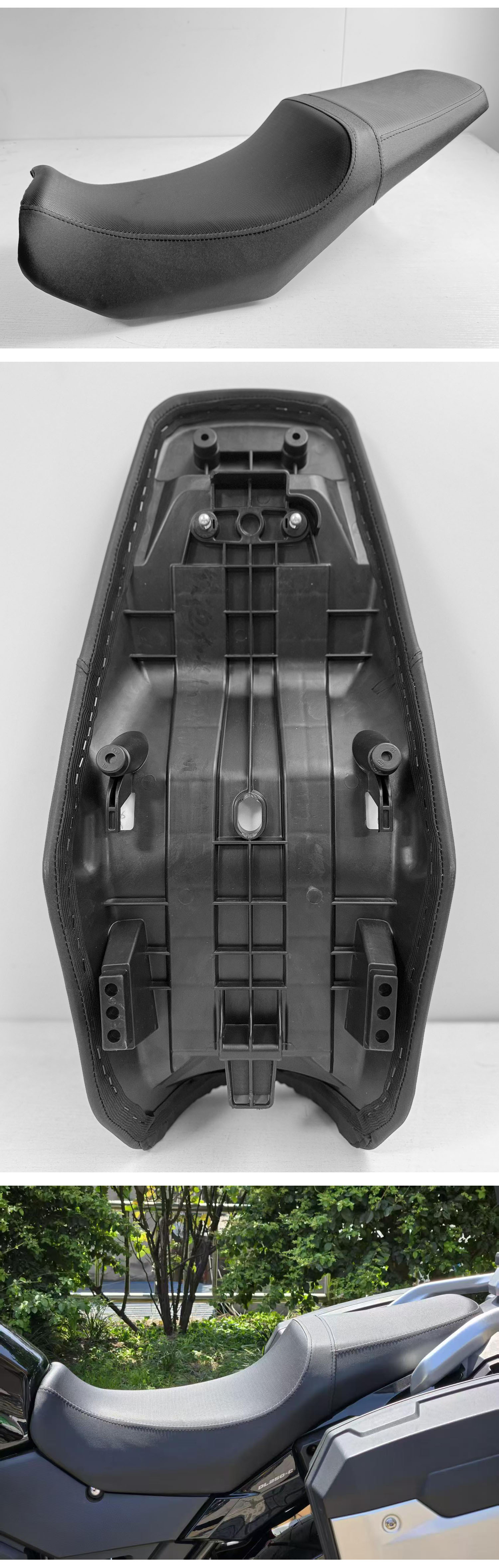 Suitable for Suzuki Dl250 Rainproof, Wear-Resistant, Comfortable, Non-Slip, Sunscreen Leather Thickeneded Motorcycle Modified Seat Cushion