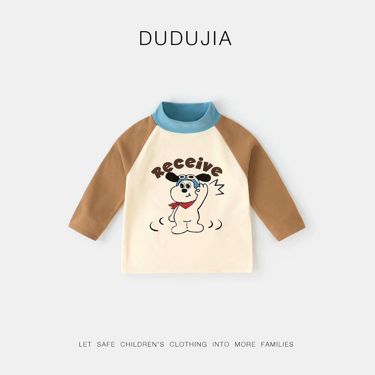 嘟嘟家 Demi-season warm long-sleeve for boys, T-shirt, children's down jacket, children's clothes