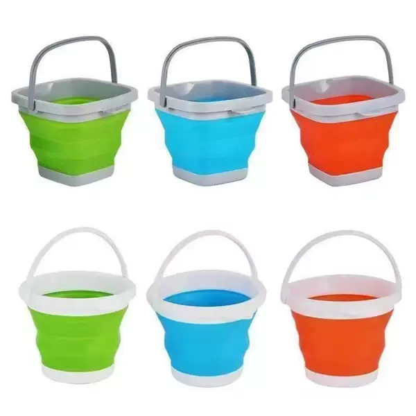 Folding bucket outdoor plastic portable bucket travel car wash fish bucket fishing bucket