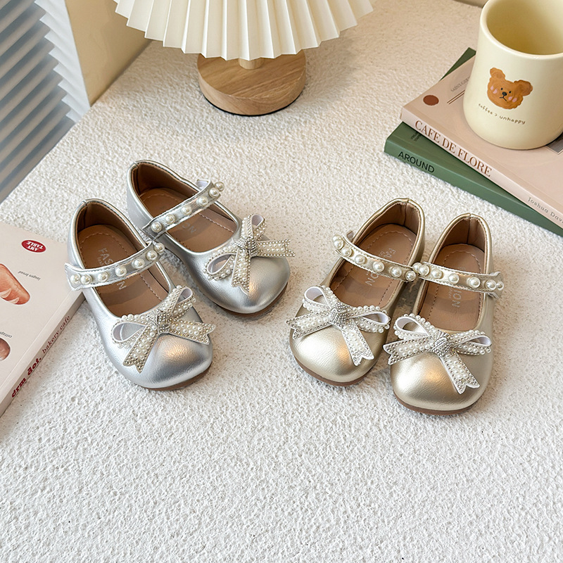 Shoes for leather shoes with bow, autumn small princess costume, universal footwear