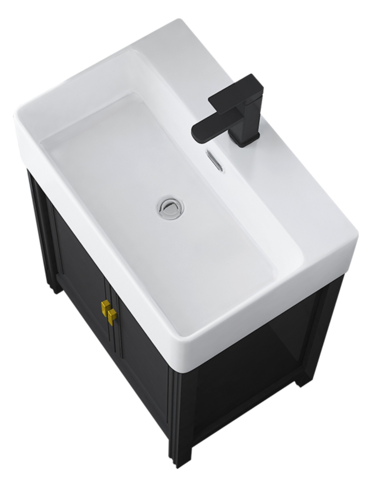 Pequeño apartamento gabinete de baño combinación de baño balcón lavabo mesa de lavado mini esquina piso lavabo gabinete