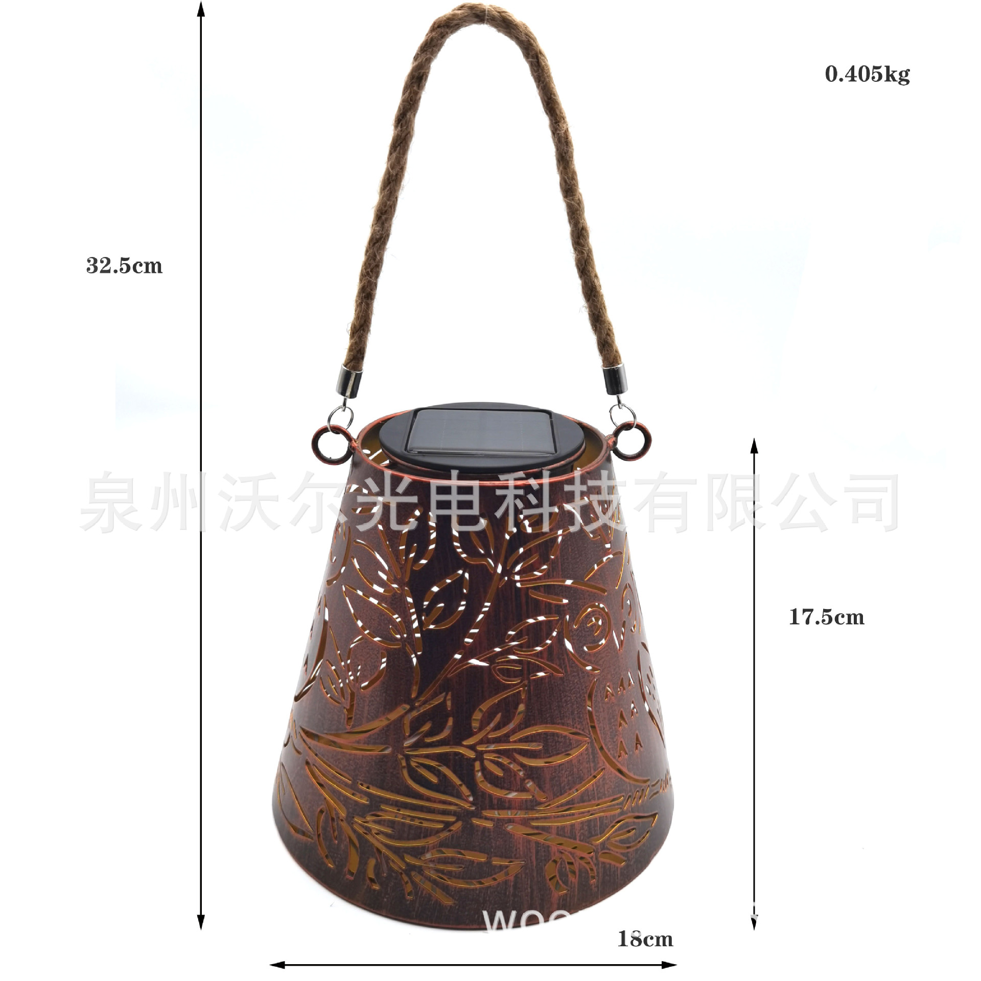 亚马逊 花园太阳能LED猫头鹰镂空 复古 灯装饰灯挂树灯草坪灯IP65