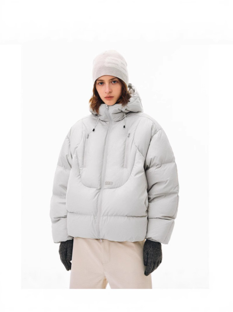 Nuevas tendencias de moda de ropa de algodón con capucha corta en el invierno de 2026 ropa de pareja con diseño relajado y abrigo cálido