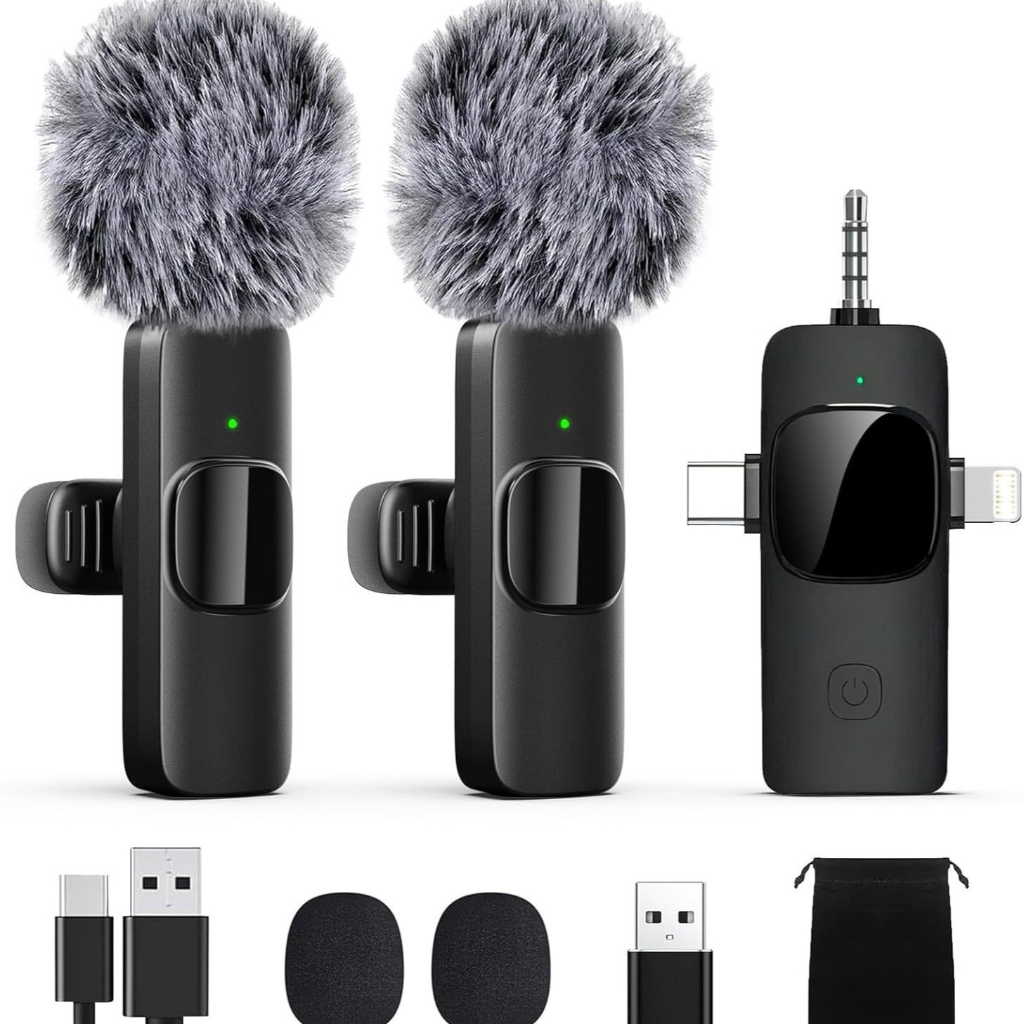 Transfronterizo K15 micrófono de collar inalámbrico teléfono móvil mini micrófono de transmisión en vivo 3 - en - 1 grabación de radio reducción de ruido MacK1