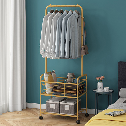 Nordic style light luxury clothes hanger home bedroom floor-standing coat rack multi-functional removable storage storage drying rack