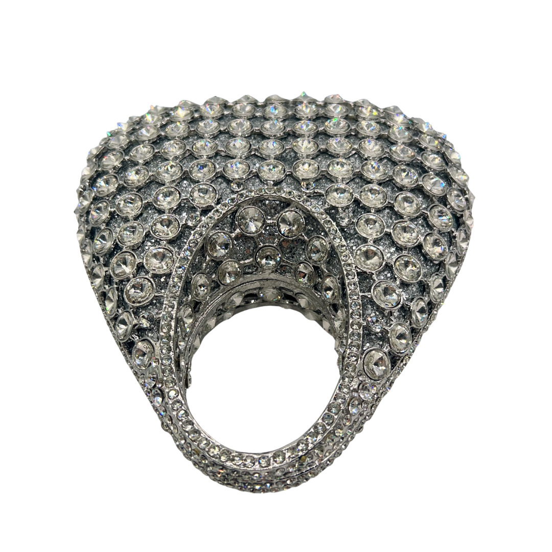 Bolsa de embrague transfronteriza diamante hueco cristal diamante de lujo cena de fiesta de mano bolso plateado otro