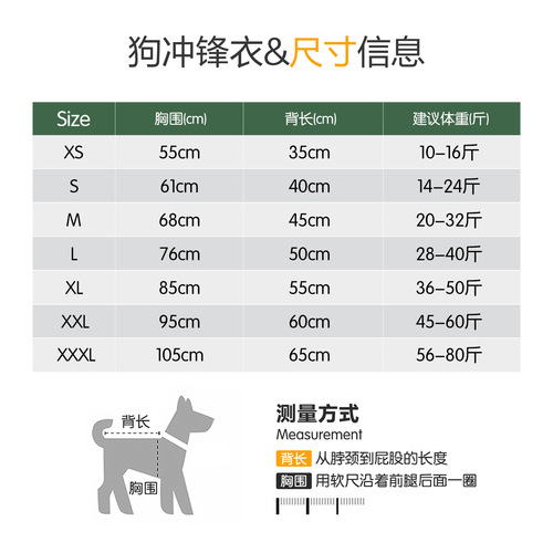 Dog Jackets, Dog Raincoats, Waterproof and Windproof Dog Clothes, Large Dog Clothes, Spring and Autumn Pet Clothes Wholesale