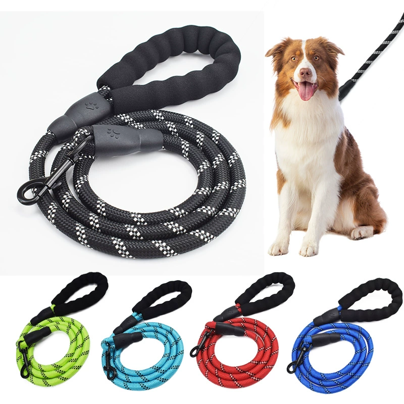 Поводок для собак, плетеный нейлоновый круглый канат, собачья веревка, цепь для собак, взрывобезопасный, прочный, для средних и крупных собак, специально для ночного бега.