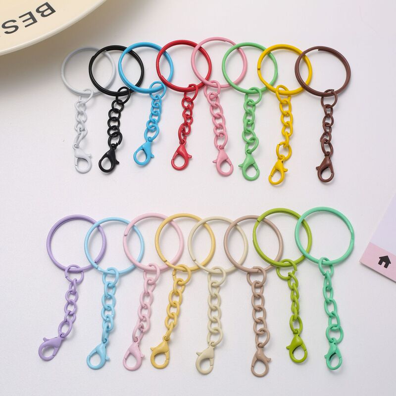Macaron-Colored Light-Colored Four-Section Chain 303 Lobster Clasp Keychain DIY Bead Pendant Bag Accessory Wholesale Macaron-Colored Light-Colored Four-Section Chain 303 Lobster Clasp Keychain DIY Bead Pendant Bag Accessory Wholesale