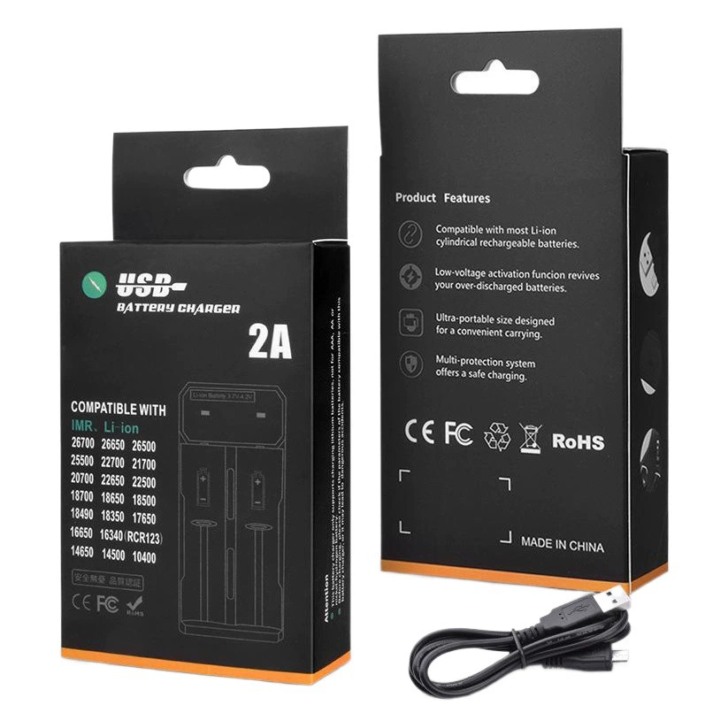 COROSONS 18650 зарядное устройство для литиевых батарей 4,2 В с двумя слотами 2 26650 трансграничный фонарик 21700