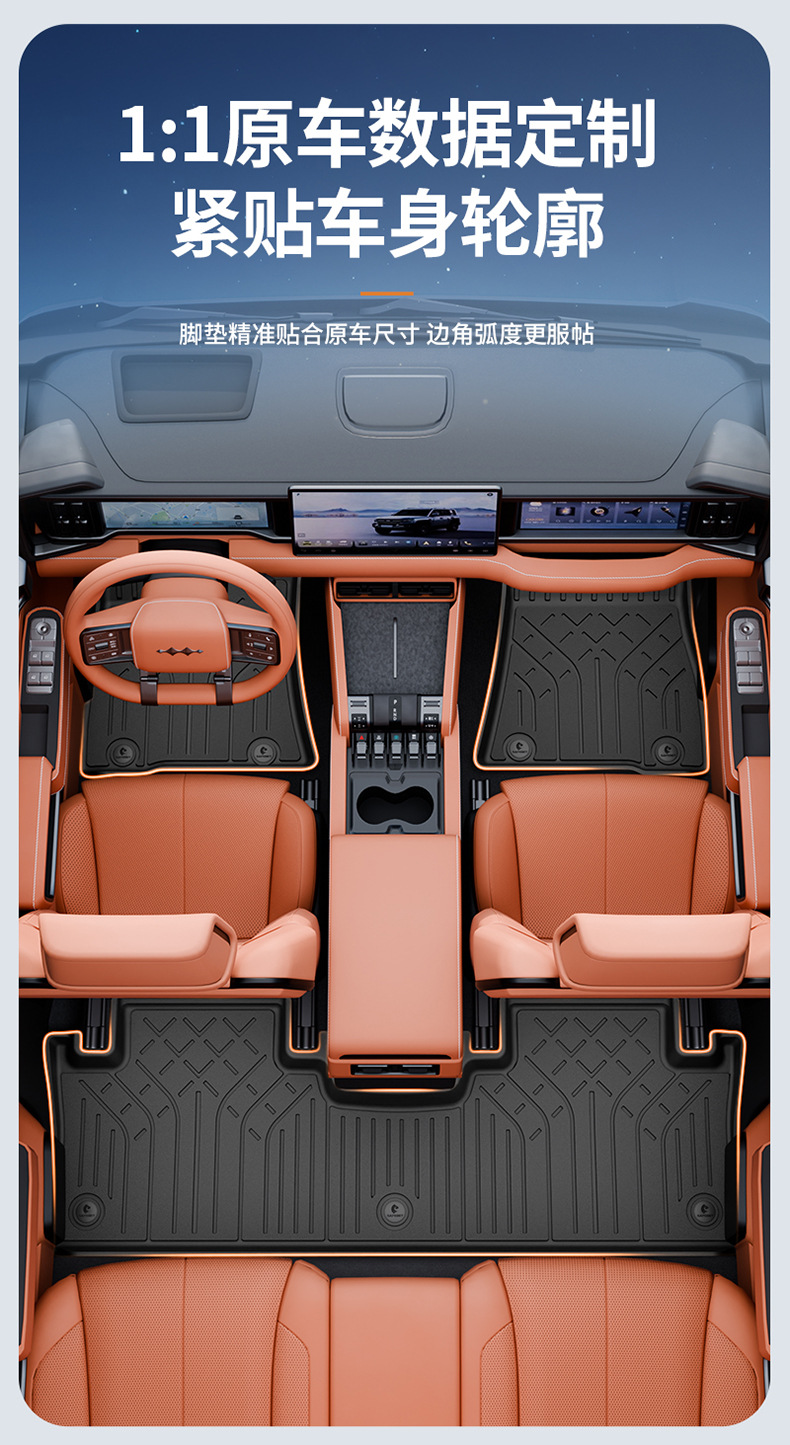 Suitable for Fang Cheng Bao Titanium 7, Titanium 3, and Leopard 5 Flash Charging Version Vehicles, All-Weather Tpe Car Floor Mats and Trunk Mats