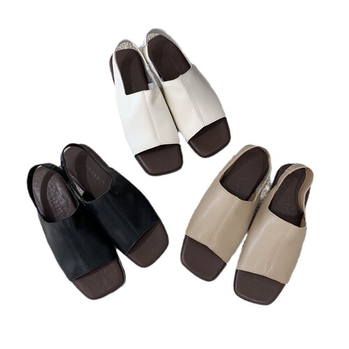 Flat sandals women's 2024 summer new style all-matching fashion dress with rear mixed belt outside wear low-heeled office sandals
