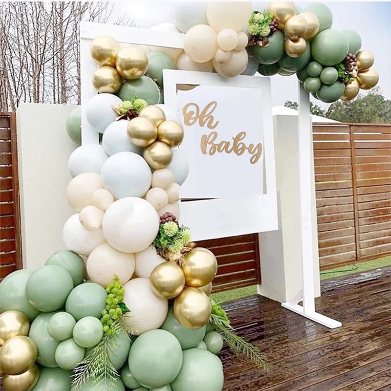 Retro Contrast Color Latex Olive Green Balloon Set display picture 7