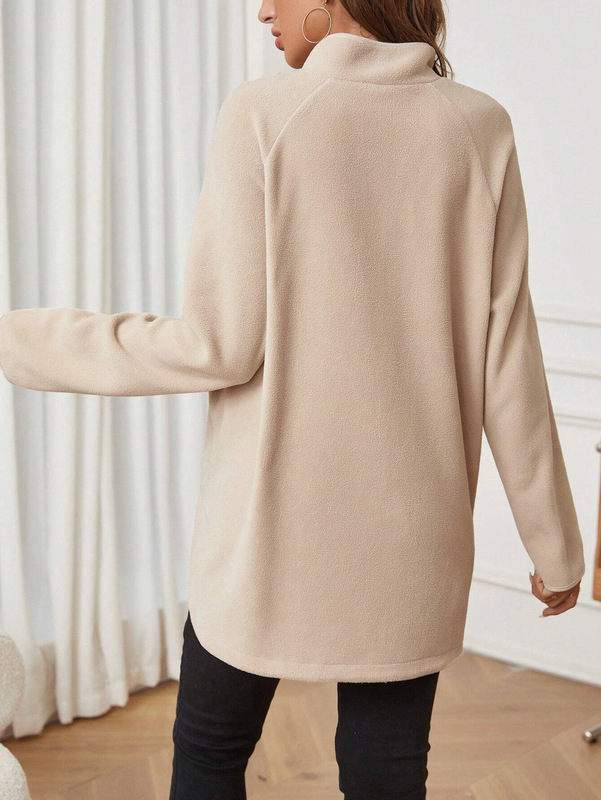 ヨーロッパとアメリカのアマゾンの新しいクロスボーダーホットセール秋と冬のマタニティファッション婦人服無地ジッパールーズ長袖Tシャツ|undefined