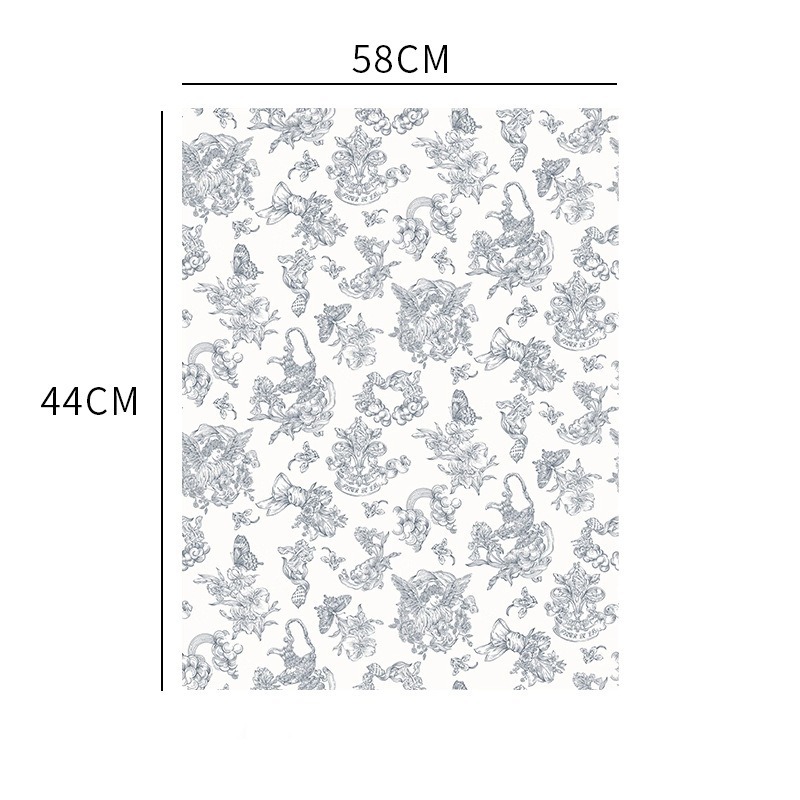 Papel de regalo floral impermeable de estilo europeo para el Día del Maestro, impreso con un elegante diseño floral para empaquetado de ramos de regalo en floristerías.