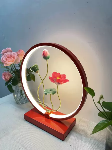 Red round lotus