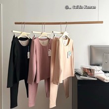 人体小暖炉Cailin Keman纳米7A抑菌蓄热保暖女套装轻薄不臃肿打底