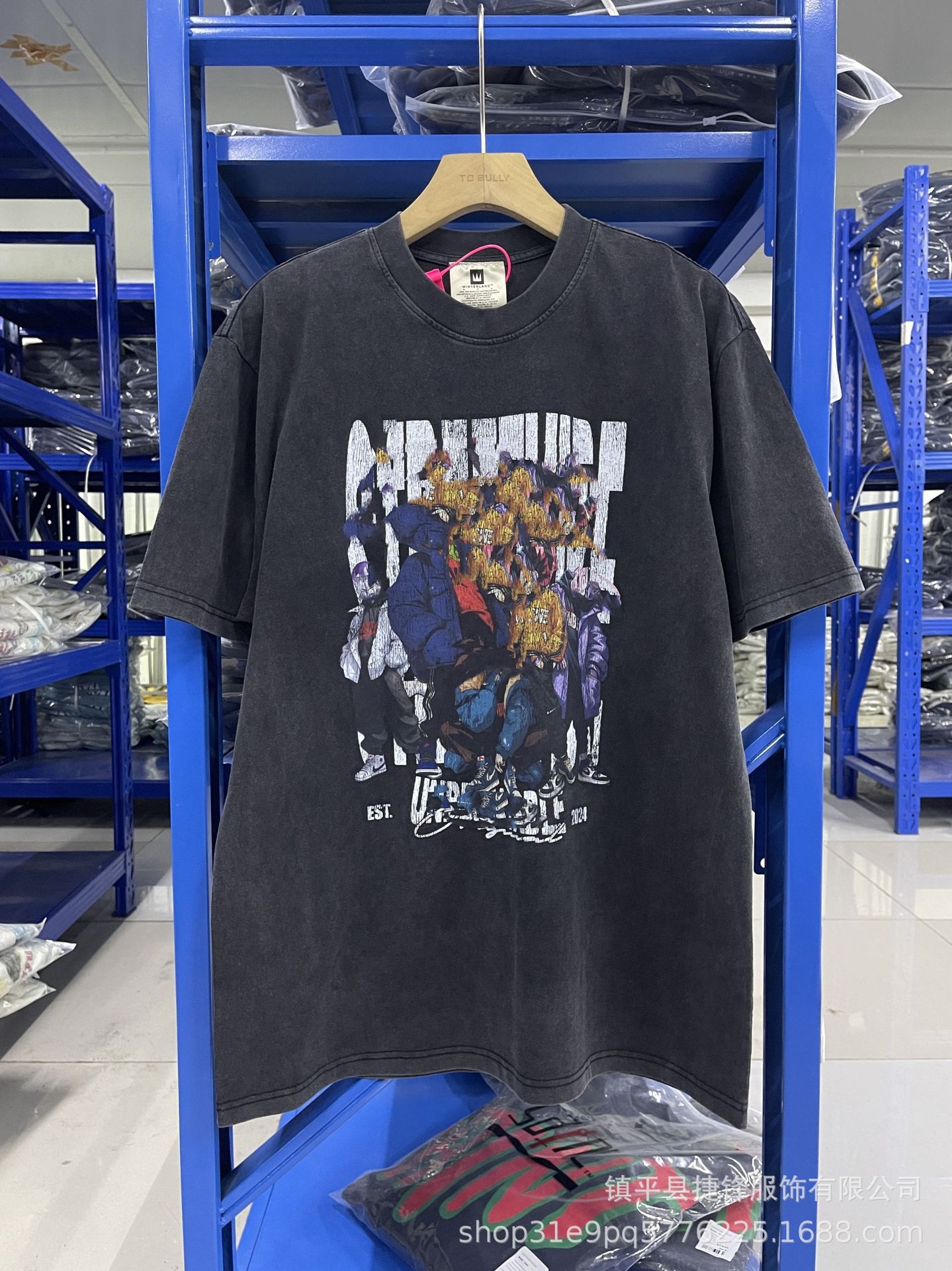 クロスボーダーの新型欧米のファッションブランドのレトロな水洗いは古い落書きをします。