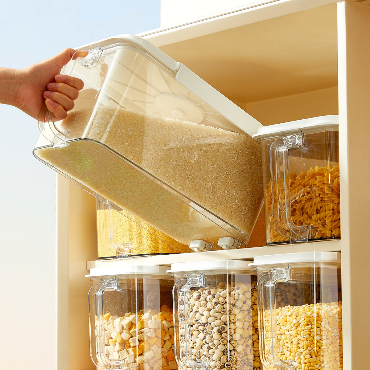 Caja de arroz fresco al vacío a prueba de humedad a prueba de insectos barril de arroz caja de almacenamiento de granos herméticos caja de almacenamiento de arroz enlatado caja de almacenamiento de arroz