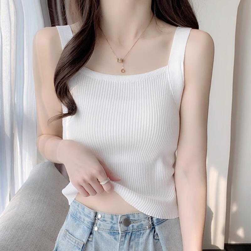 plus size Ice Silk Knitted Camisole Women's Square Neck Sleeveless Jacket Base Suit with Fat mm200 kg plus size Ice Silk Knitted Camisole Women's Square Neck Sleeveless Jacket Base Suit with Fat mm200 kg
