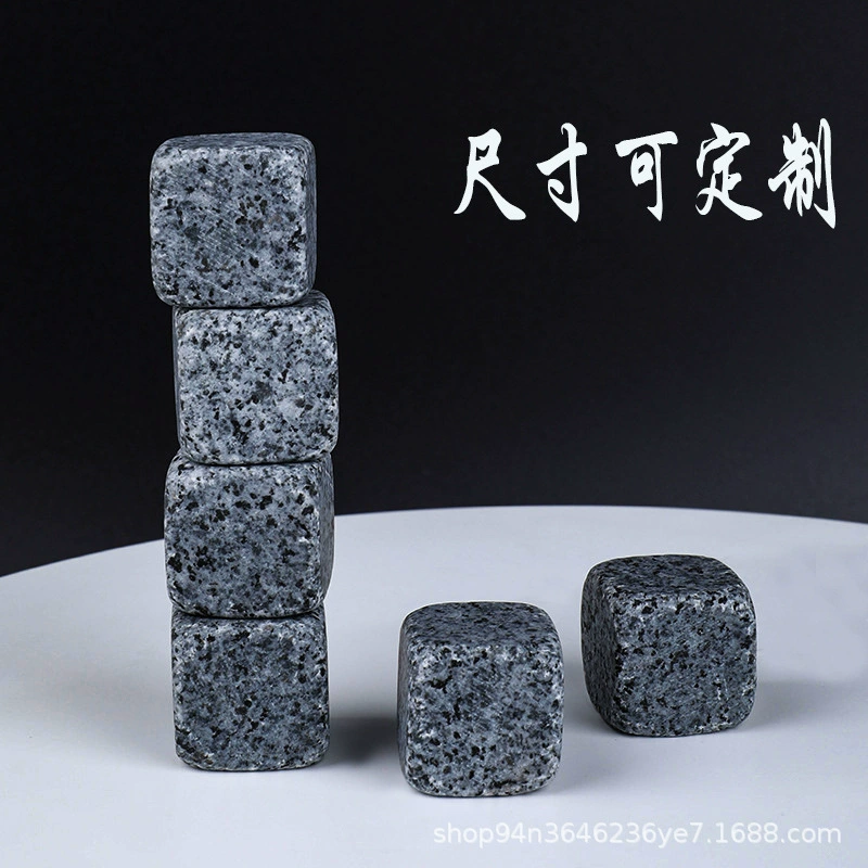Ice cubes, square set for whiskey, organic marble crystal, natural ore