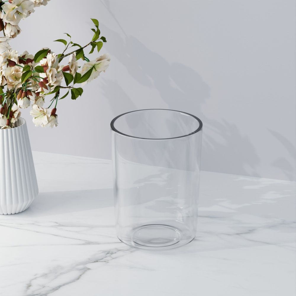 Bicchiere da bagno trasparente e portaspazzolini di lusso_voghion.com