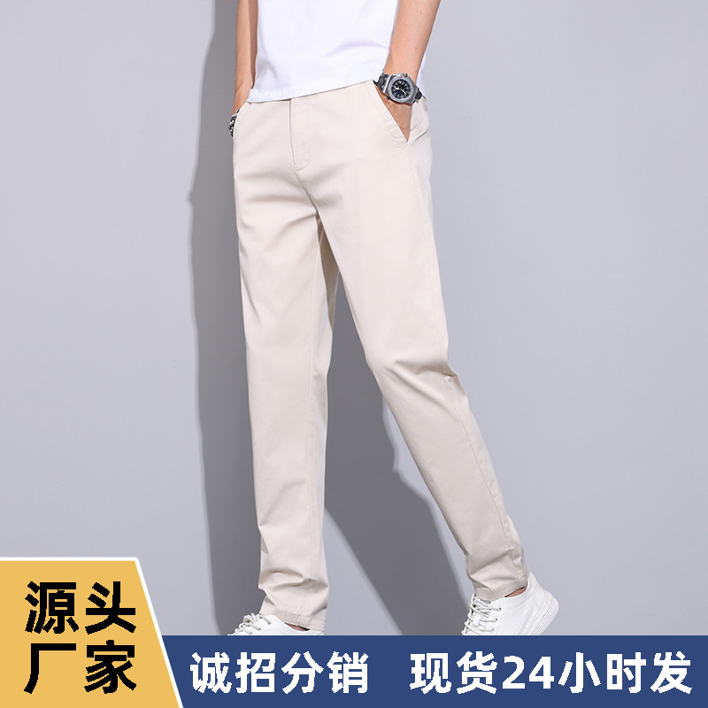 989  189夏季青年男士休闲裤修身小直筒裤子男春秋男裤西裤长裤