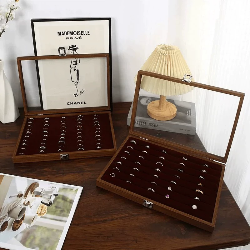 Ореховый орех с крышкой пылезащитное ожерелье кольцо серьги кольцо браслет шампур ювелирные украшения коробка для хранения ювелирных изделий