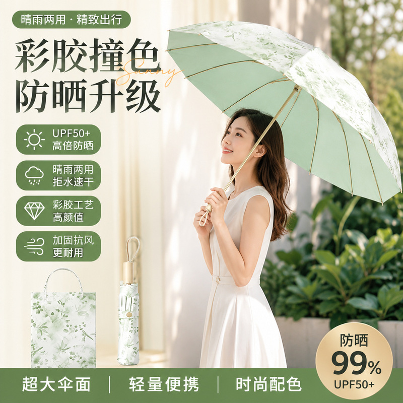 Chinese-Style Umbrella for Both Sunny and Rainy Weather, Sun Protection and Uv Protection for Girls, Compact Sunshade Umbrella, High-Value Umbrella, Folding Umbrella Chinese-Style Umbrella for Both Sunny and Rainy Weather, Sun Protection and Uv Protection for Girls, Compact Sunshade Umbrella, High-Value Umbrella, Folding Umbrella