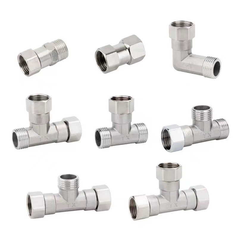 Factory Wholesale Thickened 4-Point Stainless Steel/All-Copper Water Pipe Multifunctional Union Three-Way Elbow Hardware Accessories
