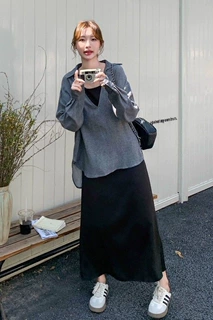 长袖300休闲胖特大时尚T恤显瘦春秋码套装女MM减龄吊带裙两件套斤