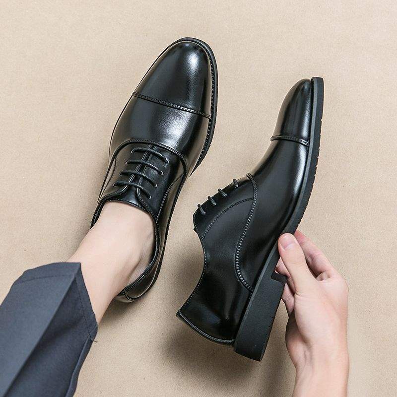 Autumn Three-Joint Handmade Leather Shoes Men's Business Oxford Shoes Pointed Toe Office Formal Casual Leather Shoes Groom's Wedding Shoes